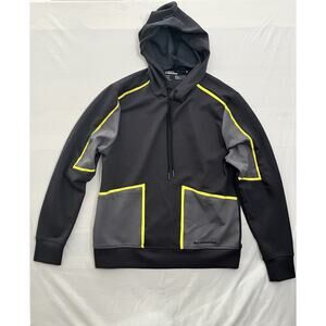 Sports Illustrated Hoodie Mens Medium Black Gray Neon Trim Athletic Pullover